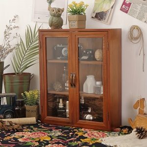 Charming Wooden Storage Cabinet with Double Doors - Perfect for Desk, Bedroom & Living Room Organization