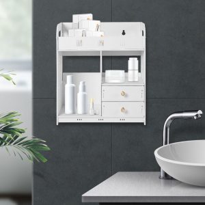 Bathroom Wall Cabinet Wall Mounted Shelf Small Kitchen Toilet Drawer Organizer - Wall Mounted, Compact and Easy To Store, This Is An Organizing Solution for Bedrooms, Living Rooms and Laundry Areas - Ideal for Small Spaces, Apartments and Dorms