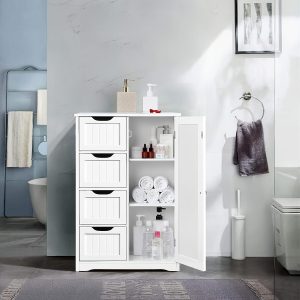 Versatile Wooden Storage Cabinet with Drawers - Freestanding Organizer for Bathroom, Hallway, Living Room, Bedroom